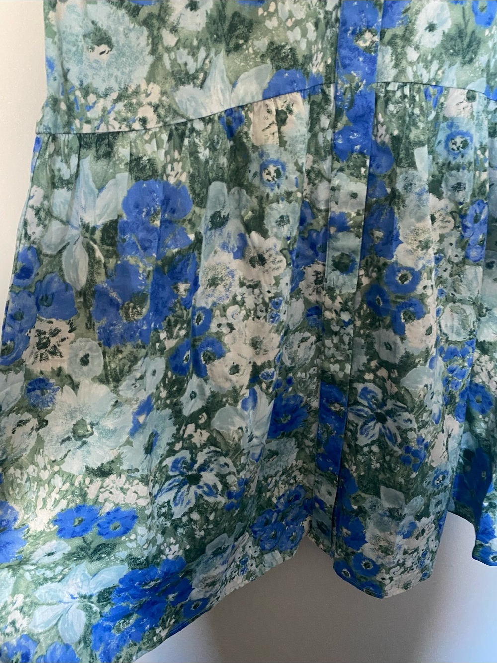 NWT Tuckernuck Jardin De Fleur Blue & Green Floral Sleeveless Shirt Dress NWT - Picture 4 of 7
